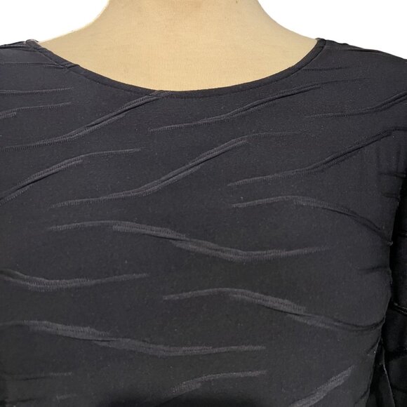 Joseph Ribkoff Dress Womens Black Textured Stretchy Bodycon A Line Midi size 6 - Picture 5 of 10